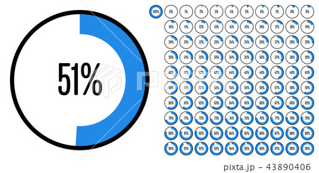Set of circle percentage diagrams 43890406