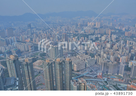 a  city aerial view with urban skyscrapers 43891730