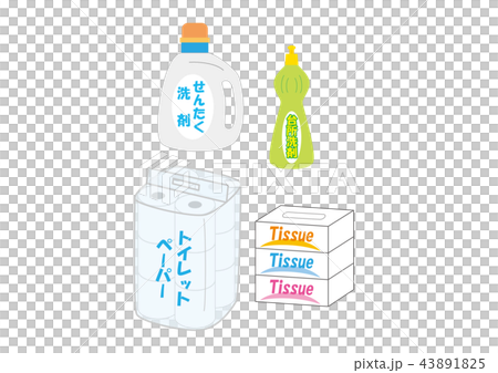 日用品雑貨のイラストセット 43891825