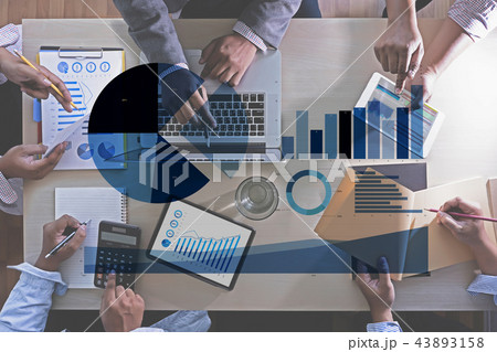 Business Man Sales Increase Revenue Shares and  43893158