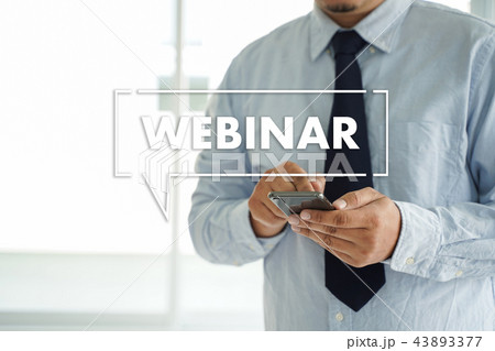WEBINAR man hand on table Business, coffee, Split 43893377