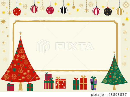 クリスマスツリーセット シンプルツリーフレーム のイラスト素材 43893837 Pixta