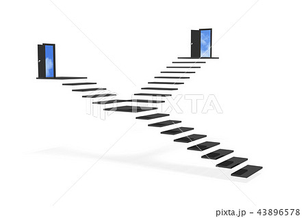 階段と扉 Cgのイラスト素材