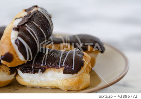 Traditional French dessert on a white plate. Traditional French dessert on a white plate. 43896772