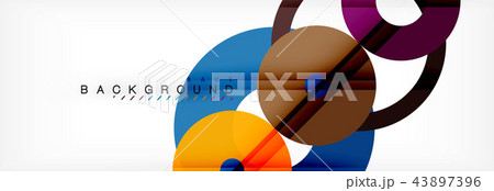 Colorful rings on grey background, modern geometric pattern design. Vector business or technology 43897396