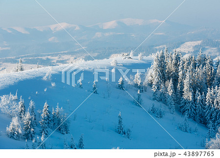 Winter mountain snowy landscape 43897765