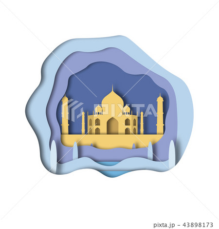 Taj Mahal Paper art style 43898173