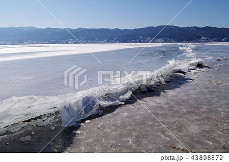 【長野県】御神渡り・おみわたり 諏訪湖 （赤砂崎公園グランド付近） 2018 43898372