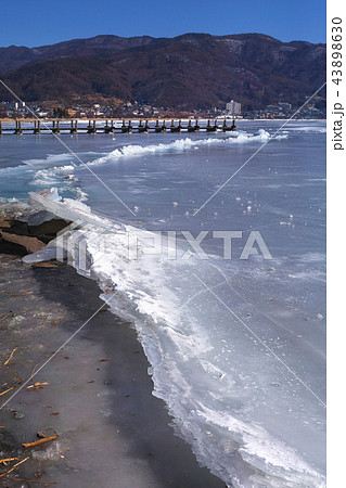 【長野県】御神渡り・おみわたり 諏訪湖 （赤砂崎公園グランド付近）コピースペース 2018 43898630