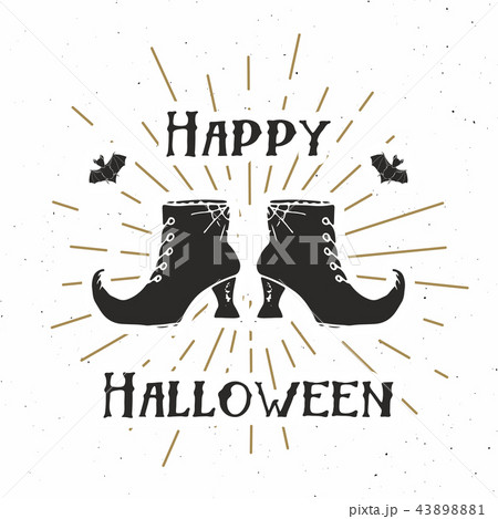 Halloween greeting card vintage label, vector 43898881