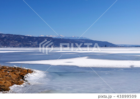 【長野県】「御神渡り」出現時 結氷した諏訪湖の風景 【長野県】「御神渡り」出現時 結氷した諏訪湖の風景 43899509