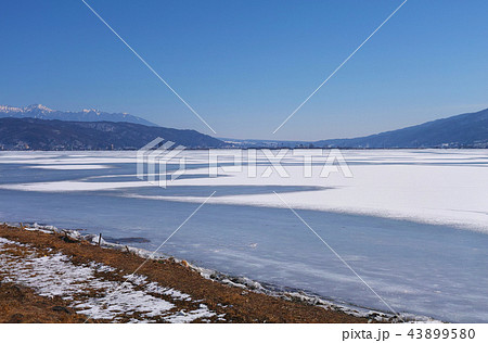 【長野県】「御神渡り」出現時 結氷した諏訪湖の風景 43899580