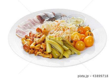 Cold appetizer before alcohol, food isolated white Cold appetizer before alcohol, food isolated white 43899718