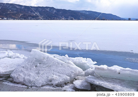 【長野県】御神渡り出現時 湖岸に打ちあげられる氷 (赤砂崎公園グランド付近) 2018 【長野県】御神渡り出現時 湖岸に打ちあげられる氷 (赤砂崎公園グランド付近) 2018 43900809