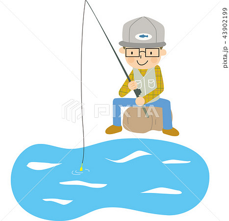 釣りをする人のイラスト素材