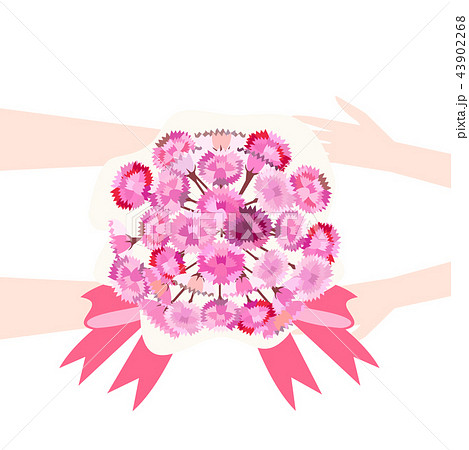 花束を渡す手のイラスト素材 43902268 Pixta