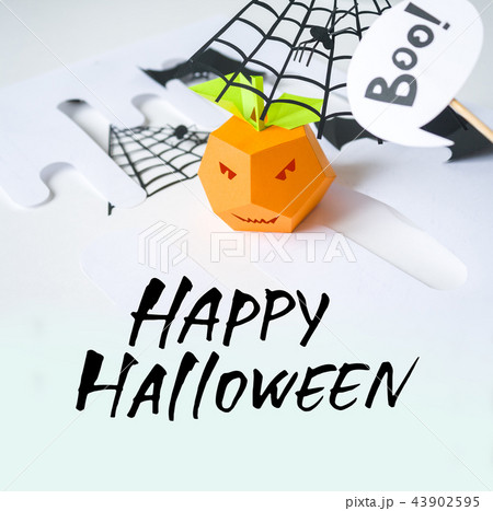 Happy Halloween. Halloween decor made of paper Happy Halloween. Halloween decor made of paper 43902595