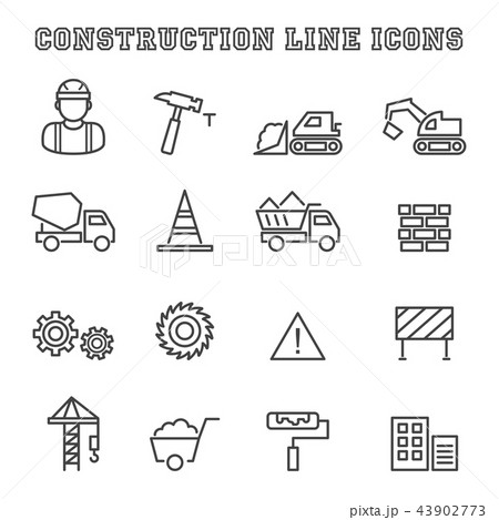 construction line icons construction line icons 43902773