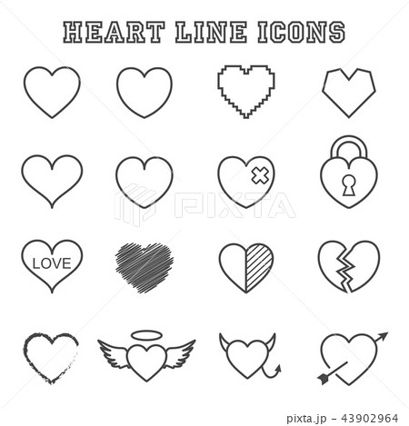 Heart Line Iconsのイラスト素材