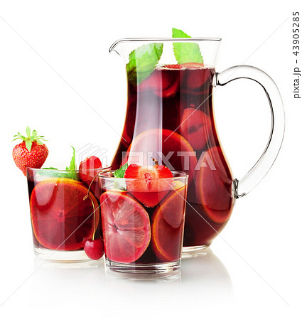 Sangria jug and two glasses Sangria jug and two glasses 43905285