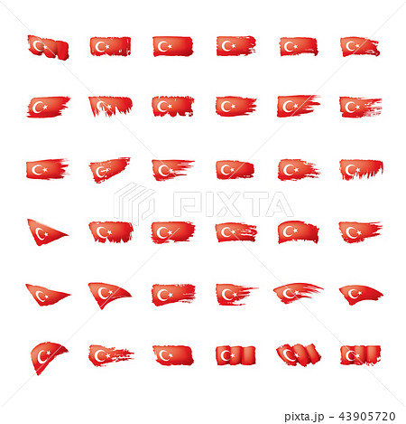 Turkey flag, vector illustration on a white background. Turkey flag, vector illustration on a white background. 43905720