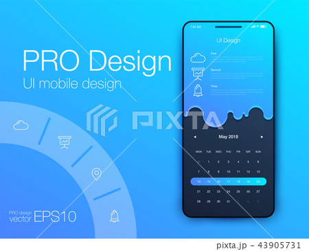 Date application UI design concept stock vector Date application UI design concept stock vector 43905731