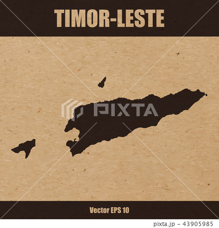 Detailed map of Timor-Leste or East Timor on craft paper 43905985