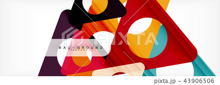 Geometric background, circles and triangles shapes banner. Illustration for business brochure or 43906506