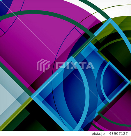 Creative circles geometric abstract background with 3d effect Creative circles geometric abstract background with 3d effect 43907127