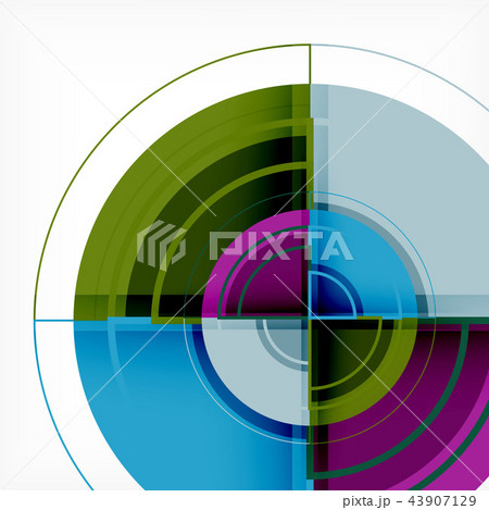 Creative circles geometric abstract background with 3d effect Creative circles geometric abstract background with 3d effect 43907129