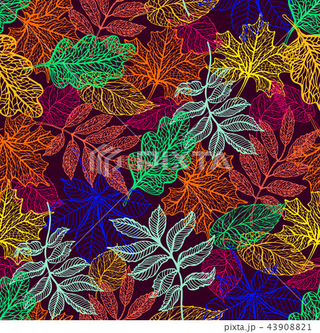 Seamless background with colorful autumn leaves. Seamless background with colorful autumn leaves. 43908821