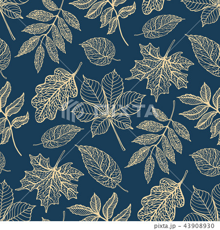 Seamless background with colorful autumn leaves.  43908930