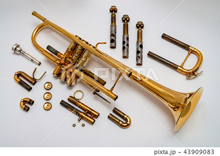 トランペットのメンテナンス 分解の写真素材 [43909083] - PIXTA