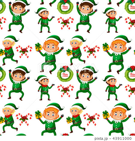 Christmas elf seamless background Christmas elf seamless background 43911000