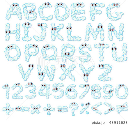 English alphabet and number 43911623
