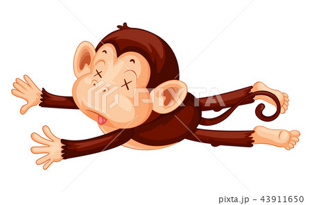 A Monkey Playdead On White Backgroundのイラスト素材