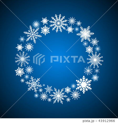 Wreath Snowflakes. New Year or Christmas Frame. 43912966