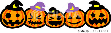 ハロウィン　かぼちゃ5個　おばけ 43914884