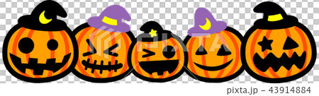 ハロウィン　かぼちゃ5個　おばけ 43914884