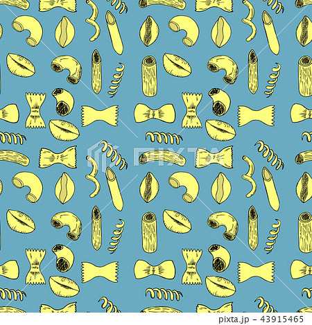 Seamless pattern of pasta in cartoon style. Seamless pattern of pasta in cartoon style. 43915465