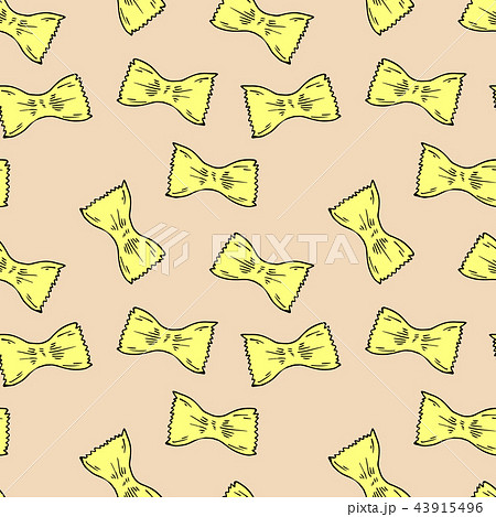 Seamless pattern of pasta in cartoon style.  43915496