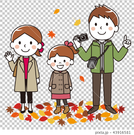 Autumn family father with camera 43916581