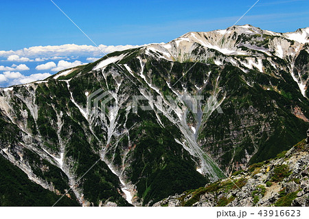 北アルプス 水晶岳山頂への道 薬師岳の眺望 北アルプス 水晶岳山頂への道 薬師岳の眺望 43916623