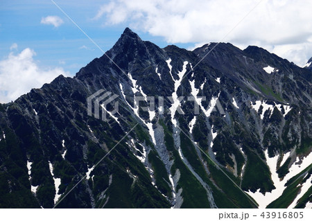 北アルプス 水晶岳山頂から 槍ヶ岳と北鎌尾根の雄姿 北アルプス 水晶岳山頂から 槍ヶ岳と北鎌尾根の雄姿 43916805