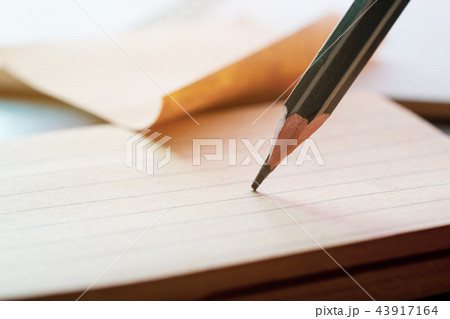 close up pencil drawing on note paper. 43917164