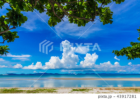 沖縄の海と夏の雲の写真素材 [43917281] - PIXTA