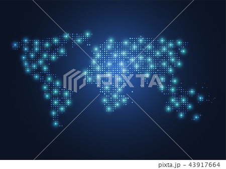 Global digital network connection. World map point Global digital network connection. World map point 43917664