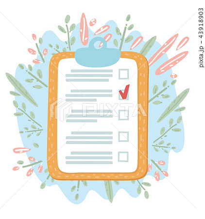 Clipboard checklist with pencil mark. Clipboard checklist with pencil mark. 43918903