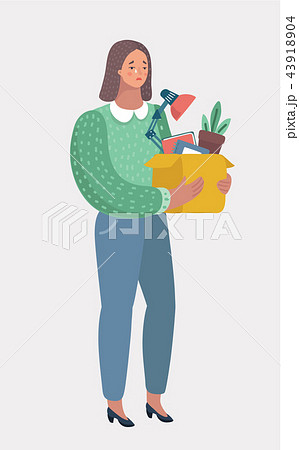 Young woman dismissed from work in office Young woman dismissed from work in office 43918904