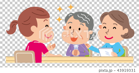 ケアマネ　高齢者　イラスト 43919331